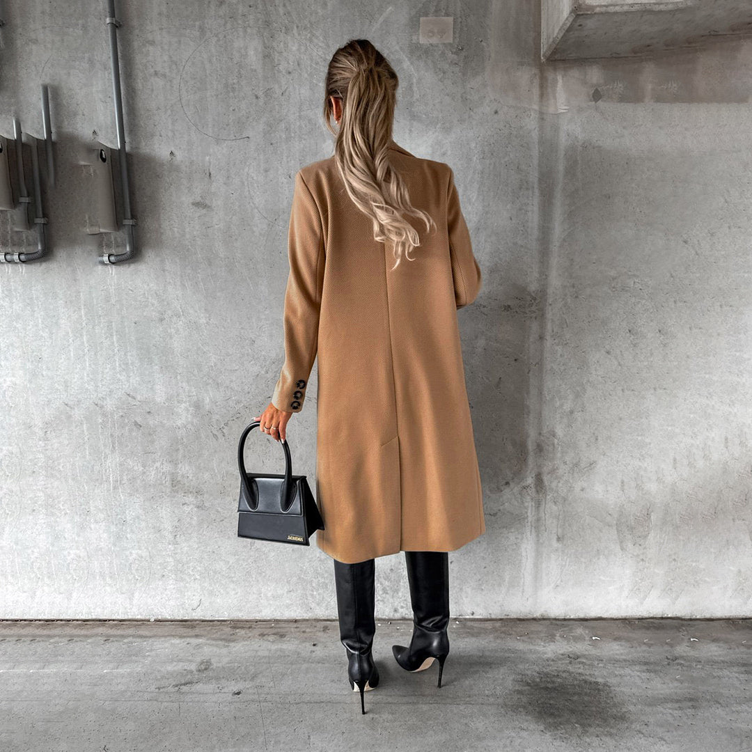 Women's Winter Coat Elegant Long Coat for Business and Casual Looks