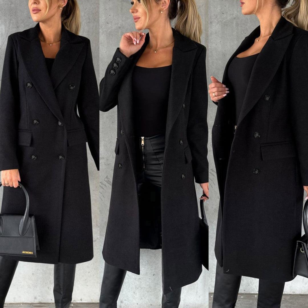 Women's Winter Coat Elegant Long Coat for Business and Casual Looks
