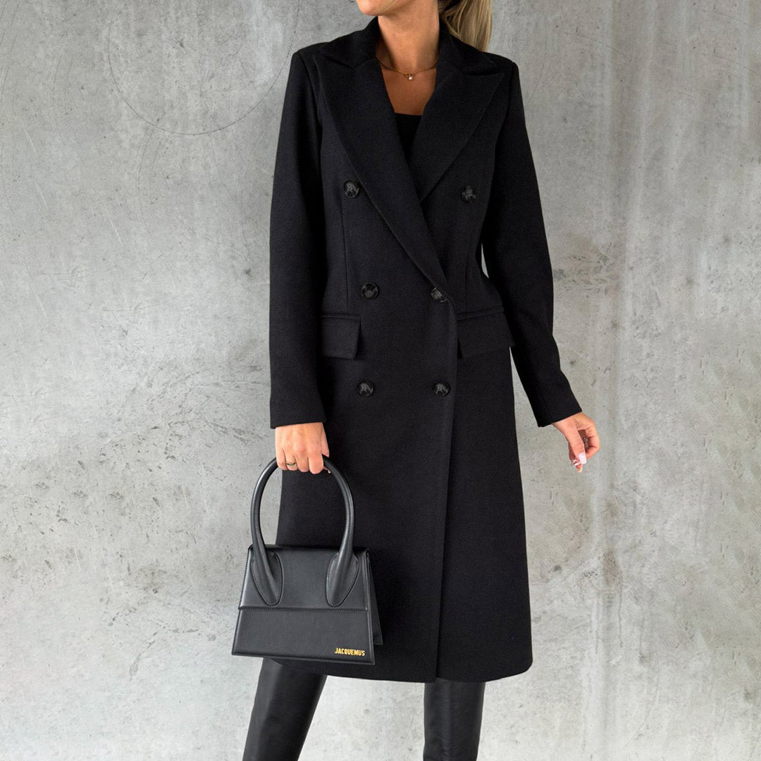 Women's Winter Coat Elegant Long Coat for Business and Casual Looks