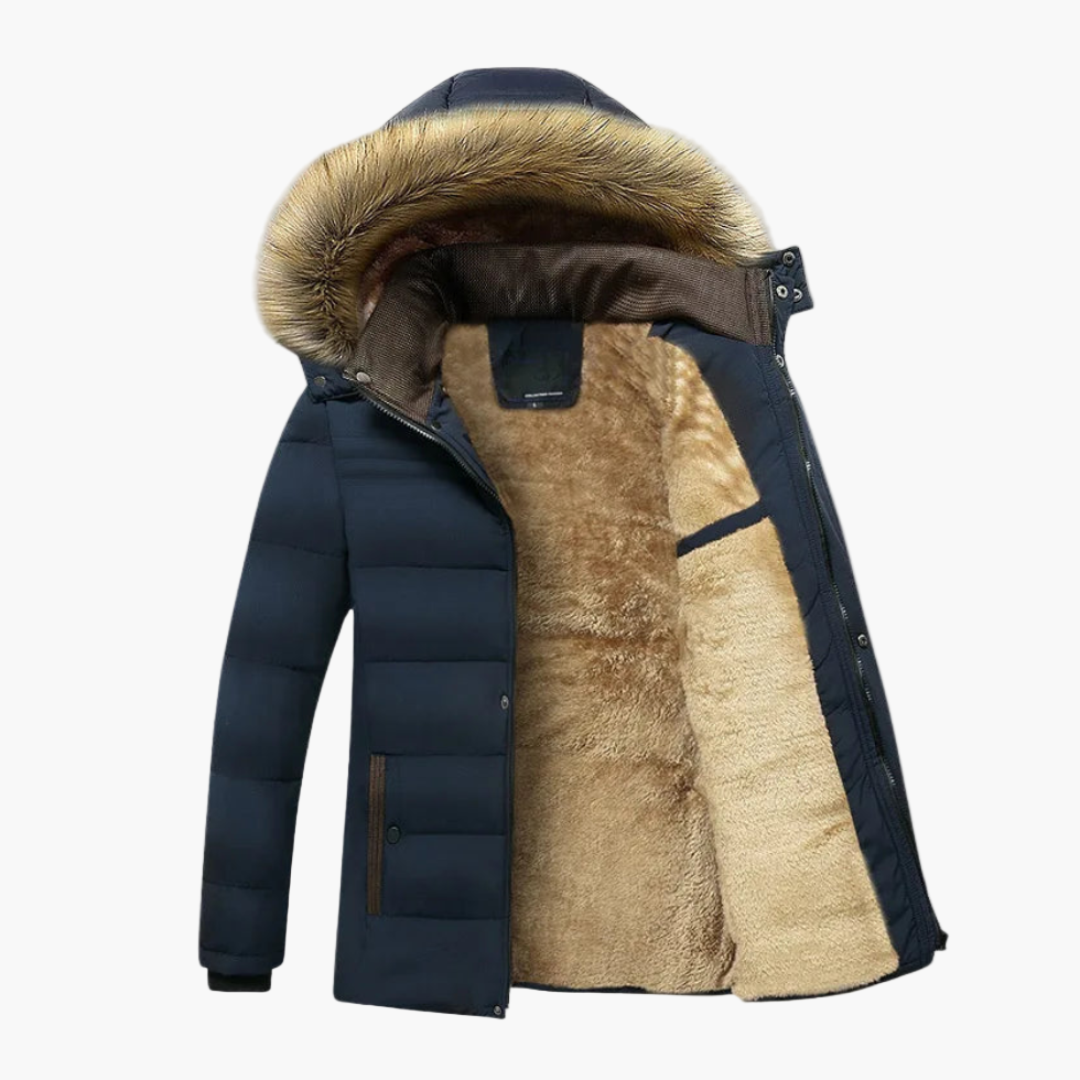 Men's Parka Jacket with Fleece Lining and Hood – Waterproof & Warm for Winter and Outdoor