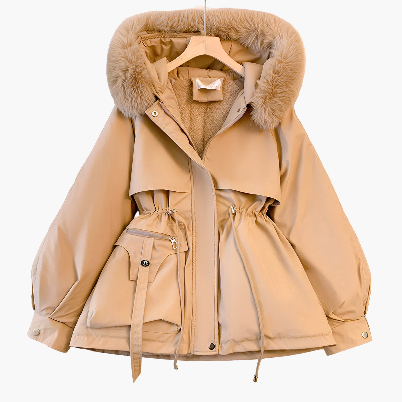 Women's Winter Coat with Hood and Fleece Lining – Stylish Warm Parka for Cold Days