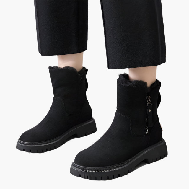 Women's Winter Boots with Warm Fleece and Waterproof Sole – Comfortable Stylish Outdoor Boots