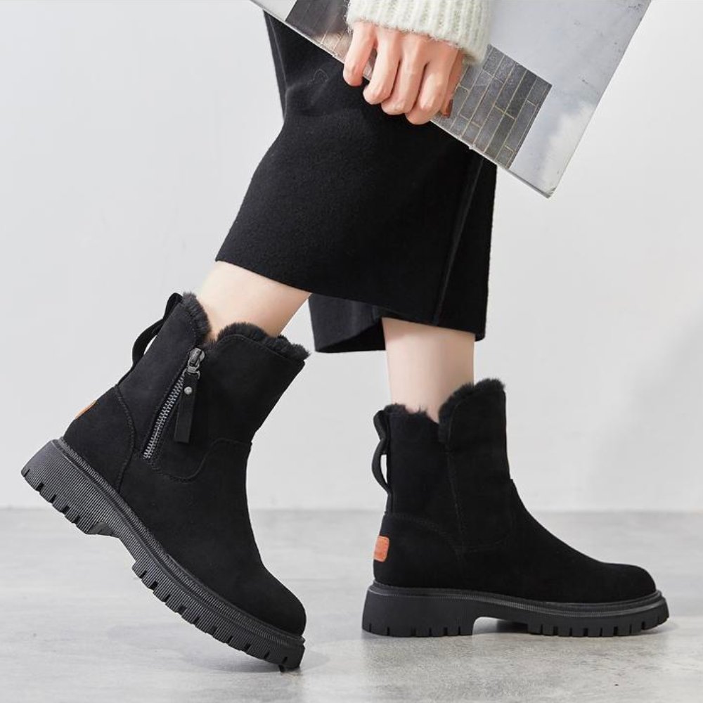Women's Winter Boots with Warm Fleece and Waterproof Sole – Comfortable Stylish Outdoor Boots