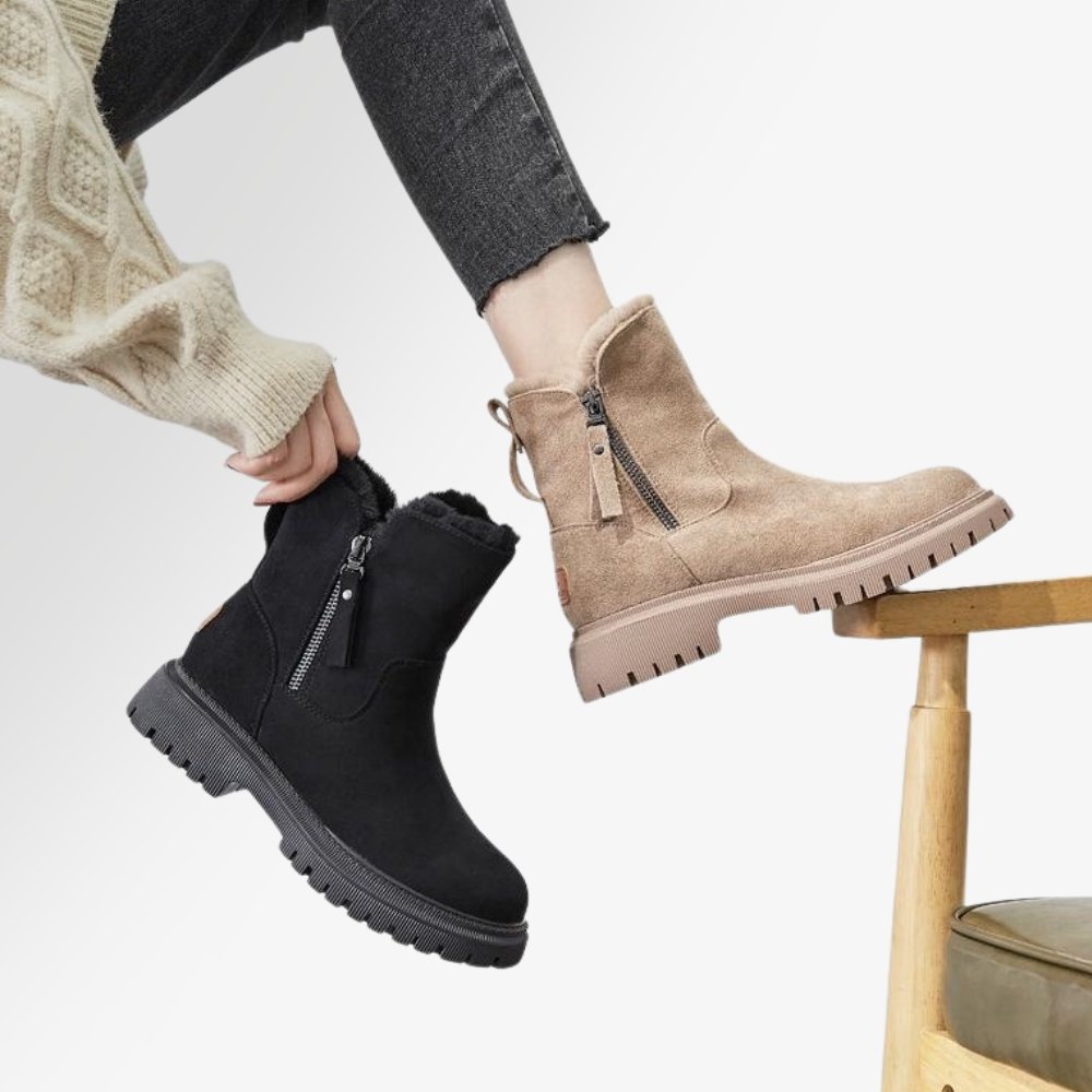 Women's Winter Boots with Warm Fleece and Waterproof Sole – Comfortable Stylish Outdoor Boots