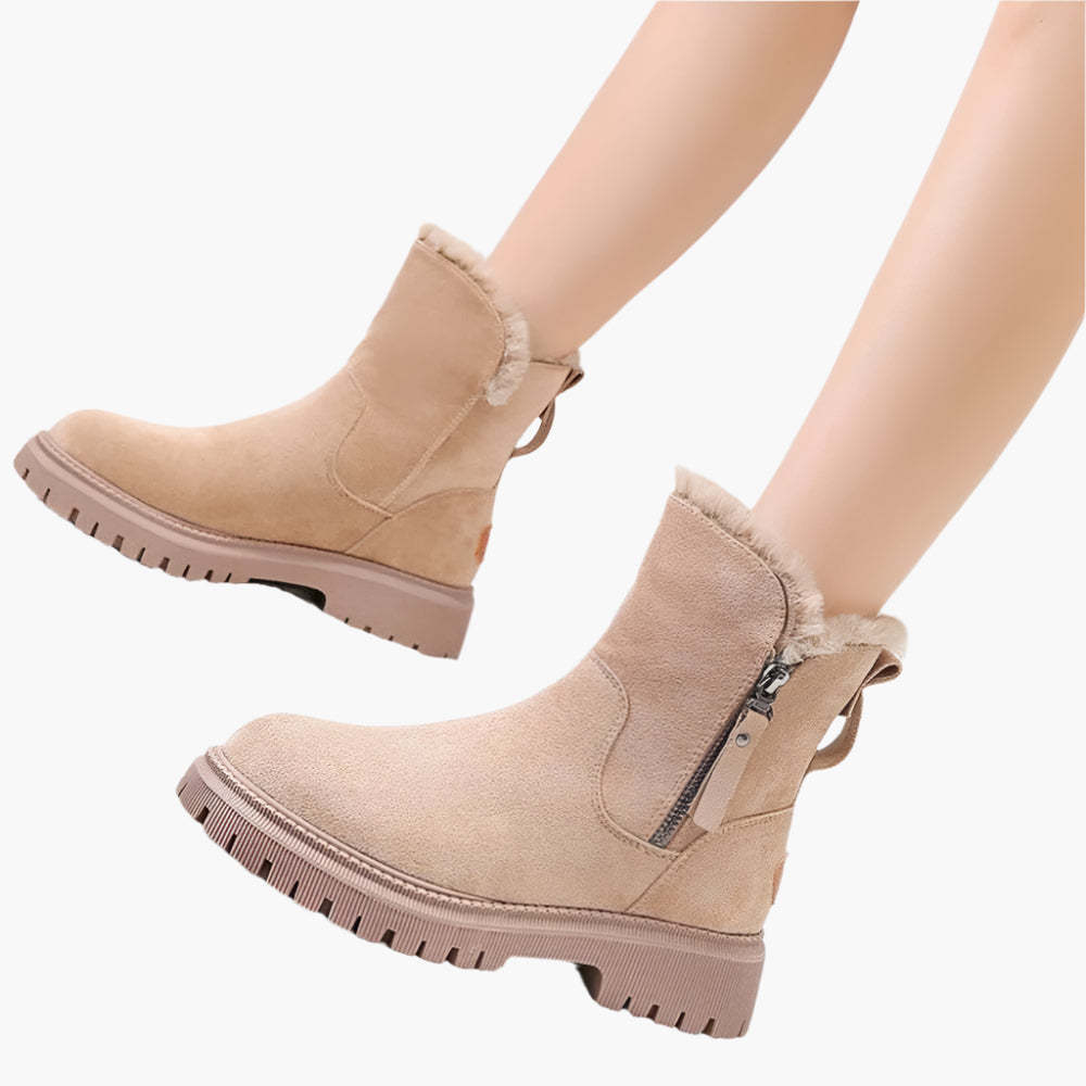 Women's Winter Boots with Warm Fleece and Waterproof Sole – Comfortable Stylish Outdoor Boots