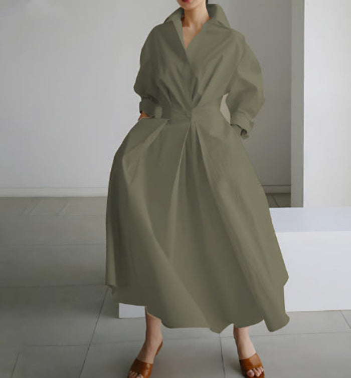 Women's Long Dress with Stylish Print and Elegant Fit