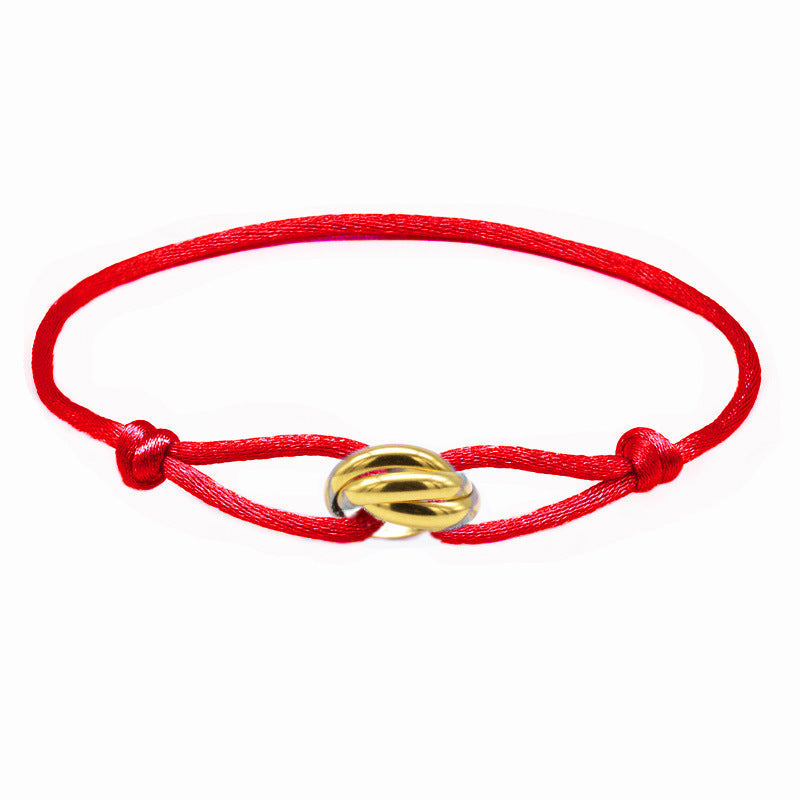 Ladies bracelet with adjustable cord and elegant decorative knot – stylish women's bracelet