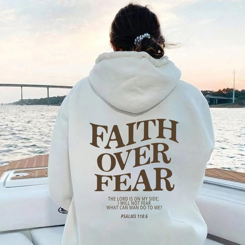 Faith Over Fear unisex hoodie – comfortable casual hoodie with print for men and women