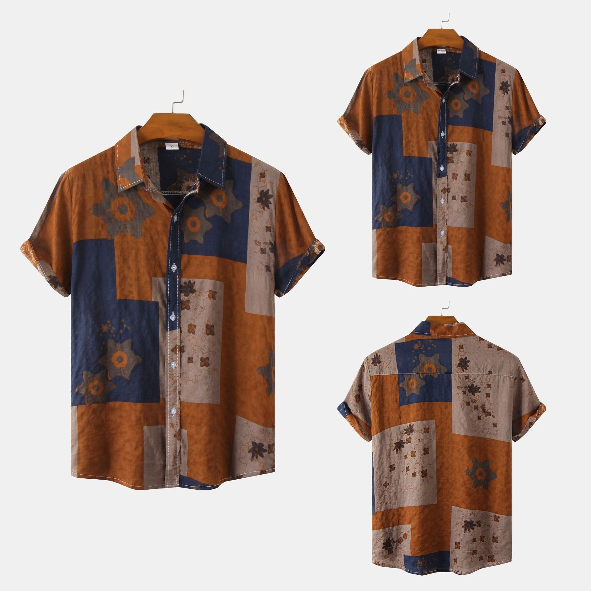 Men's Short Sleeve Shirt with Floral Print – Casual Style for Summer and Vacation