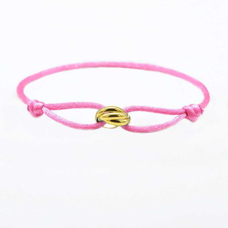 Ladies bracelet with adjustable cord and elegant decorative knot – stylish women's bracelet