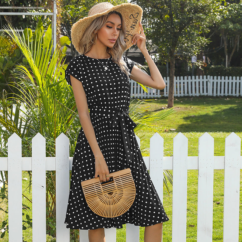 Lydia – Elegant Midi Dress with Polka Dot Print
