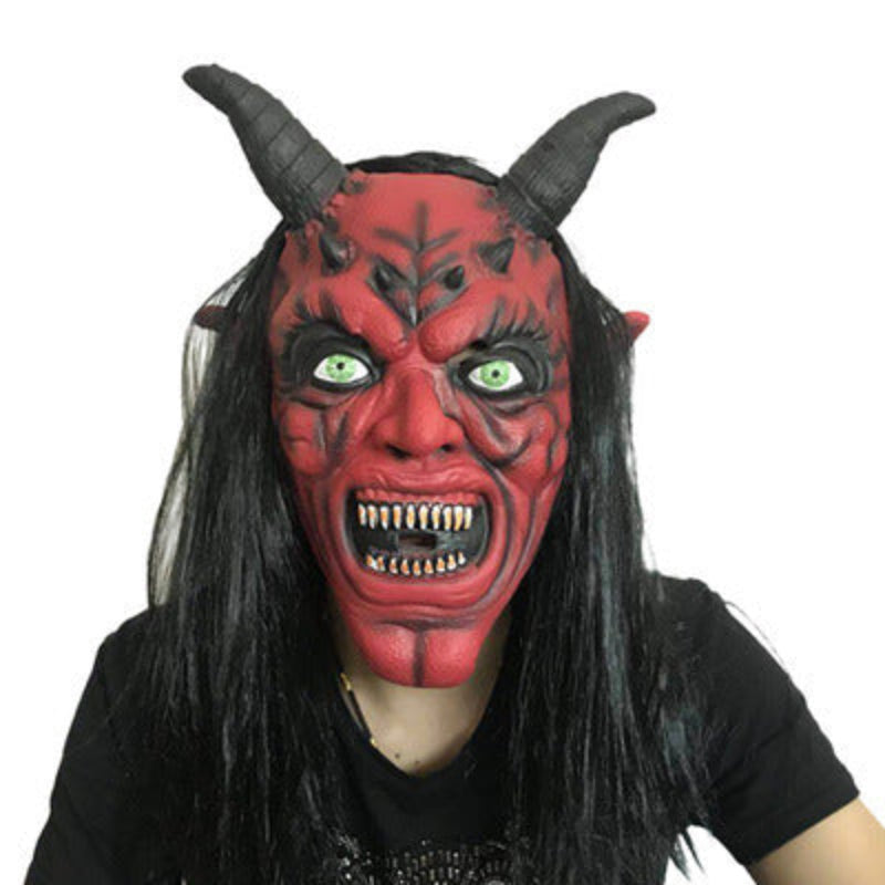Halloween Devil Mask Latex Adults – Funny & Scary Costume for Party and Decoration