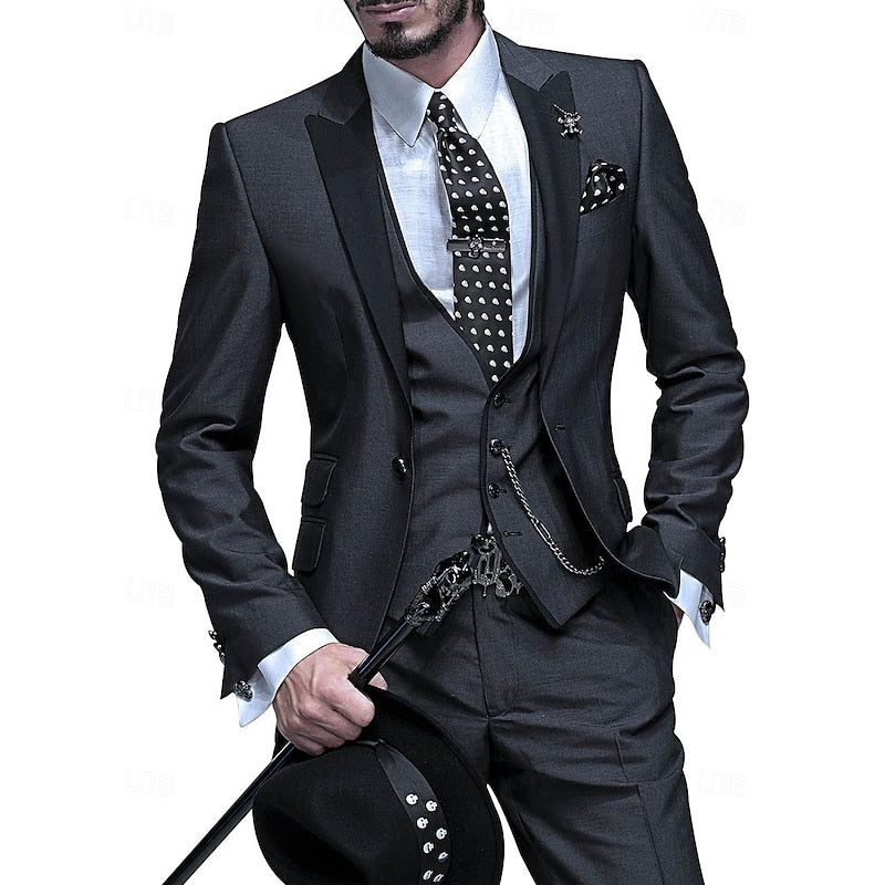 Men's 3-piece Suit – Modern Slim Fit Costume for Party, Wedding & Business