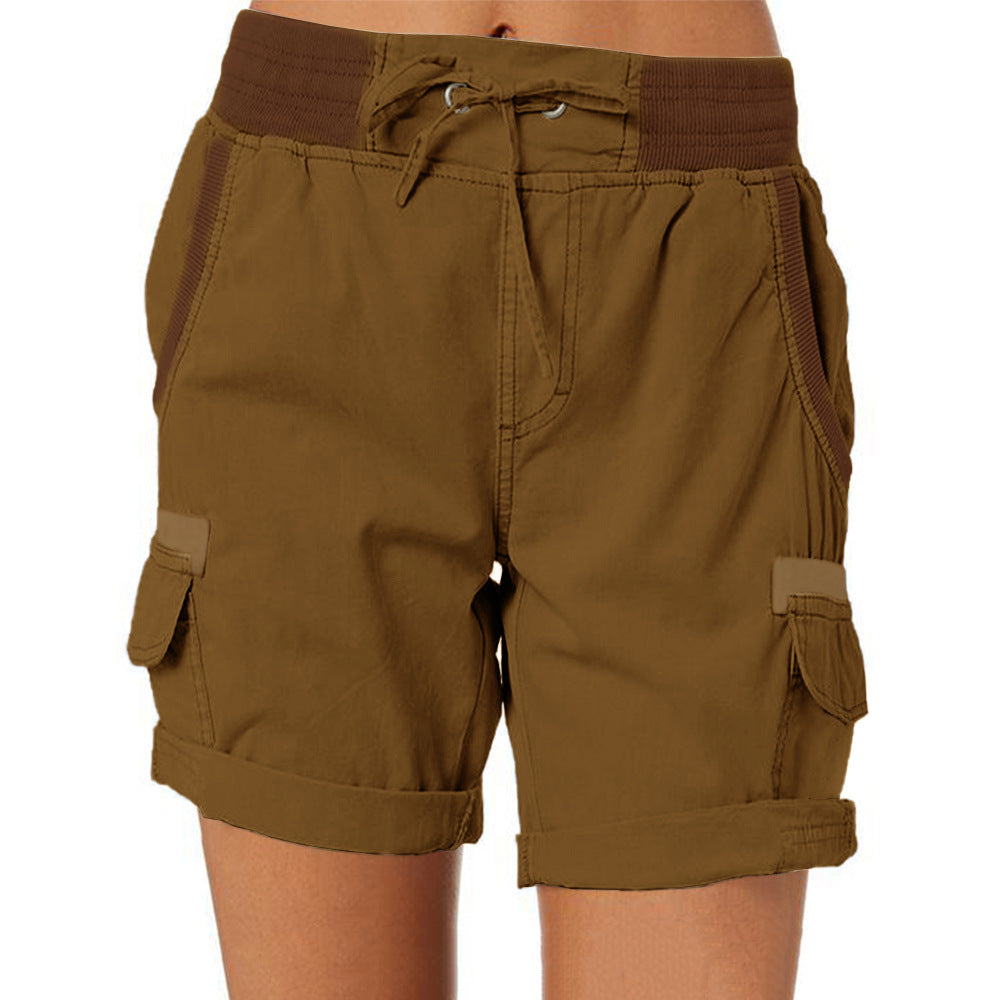 Women's Cargo Shorts with Comfortable Waistband and Pockets