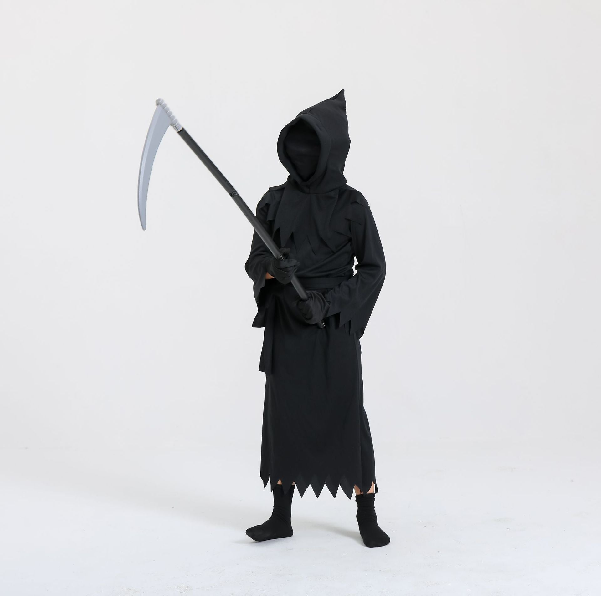 Halloween Kids Grim Reaper Costume with Scythe - Unisex Spooky Outfit for Party & Trick-or-Treat