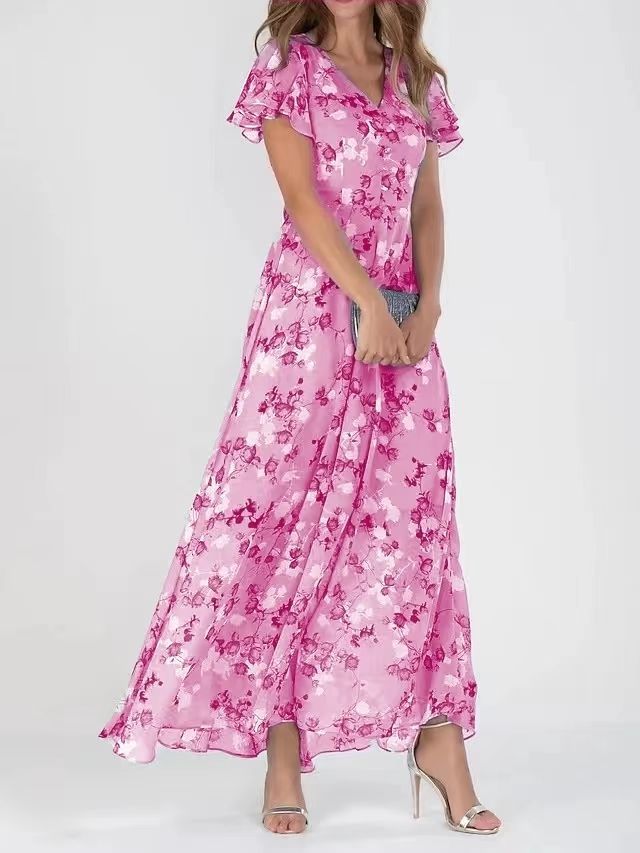 Gabrielle – Women's Elegant Maxi Dress with Butterfly Sleeves – Airy and Romantic
