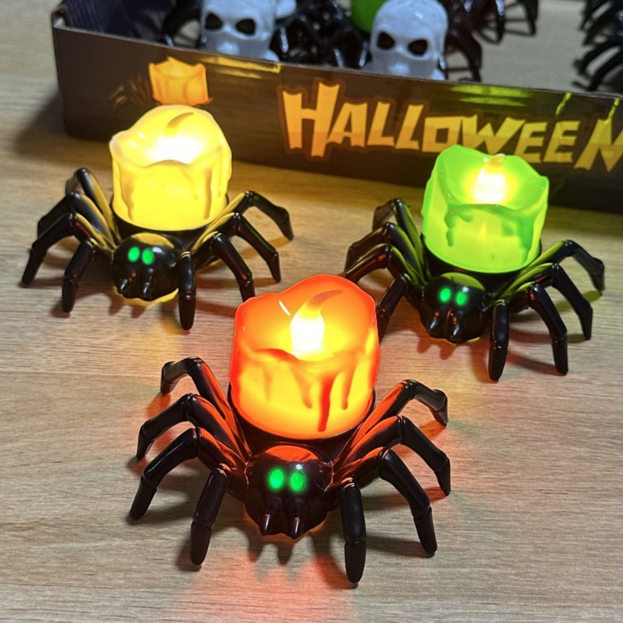 Halloween Spider Candle Lamp – Decoration for Party, Trick-or-Treat & Creepy Atmosphere