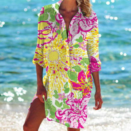 Francesca – Women's Beach Dress with Cute Print – Loose Summer Design for the Sun