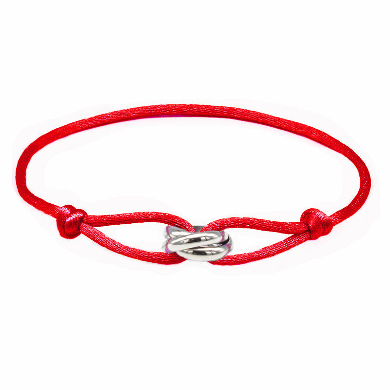 Ladies bracelet with adjustable cord and elegant decorative knot – stylish women's bracelet
