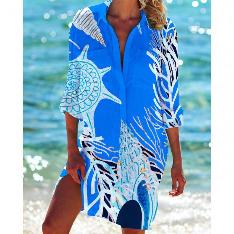 Francesca – Women's Beach Dress with Cute Print – Loose Summer Design for the Sun