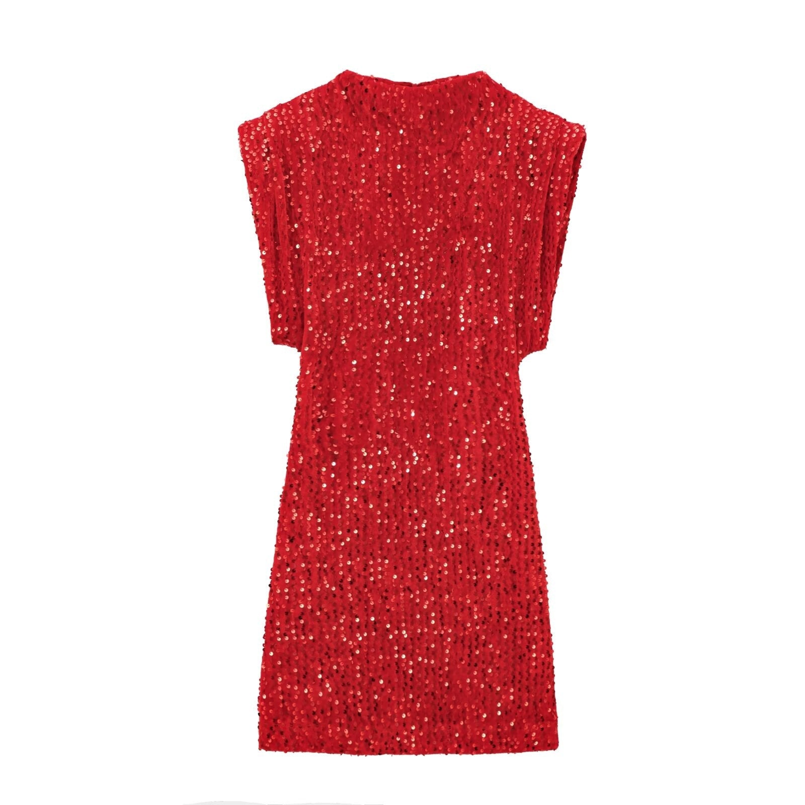 Abigail – Mini Dress with Beads and Shoulder Padding