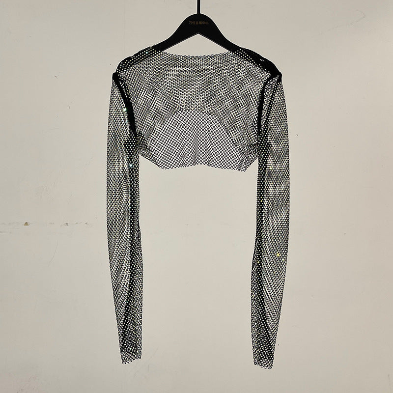 Ladies Sparkling Mesh Bolero – Stylish Crop Design for Party and Evening Look
