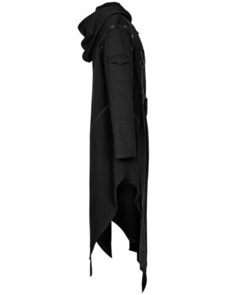 Halloween Men's Gothic Jacket Costume – Long Vintage Punk Hoodie for Party and Cosplay