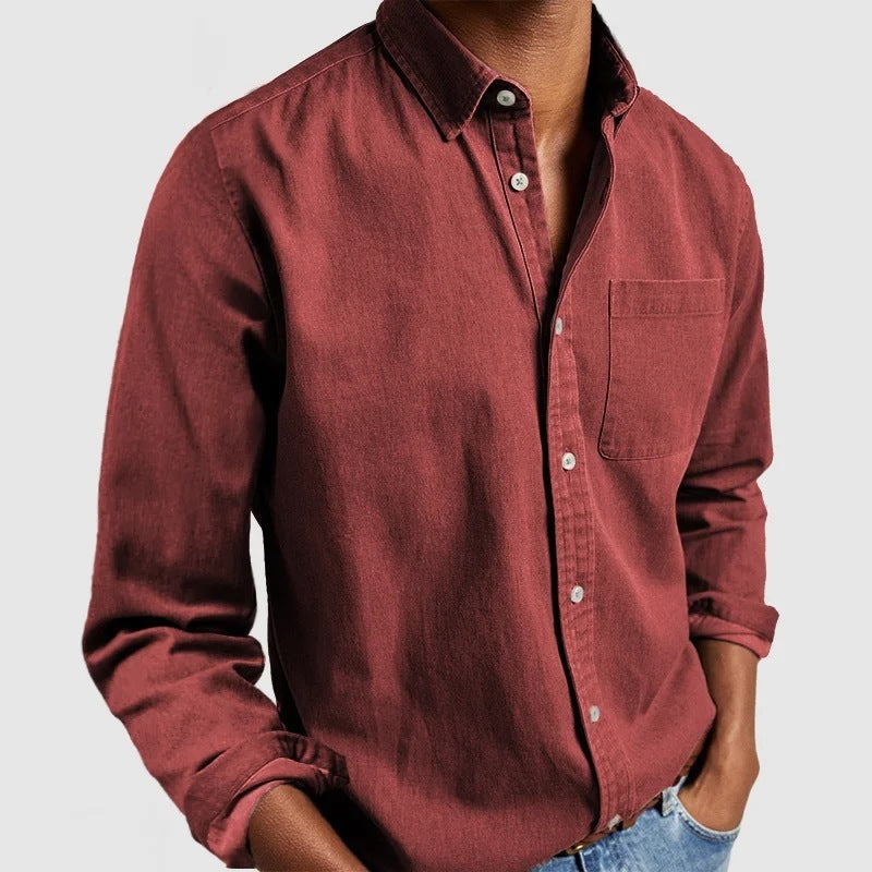 Men's casual shirt with chest pocket – long sleeve for work and weekend