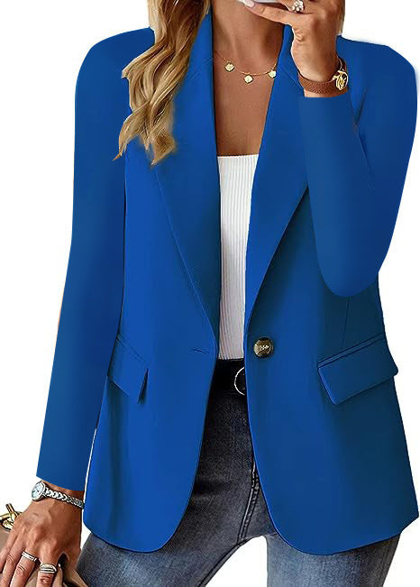 Women's Blazer with One Button Closure – Elegant Business Look for Work or Casual Chic