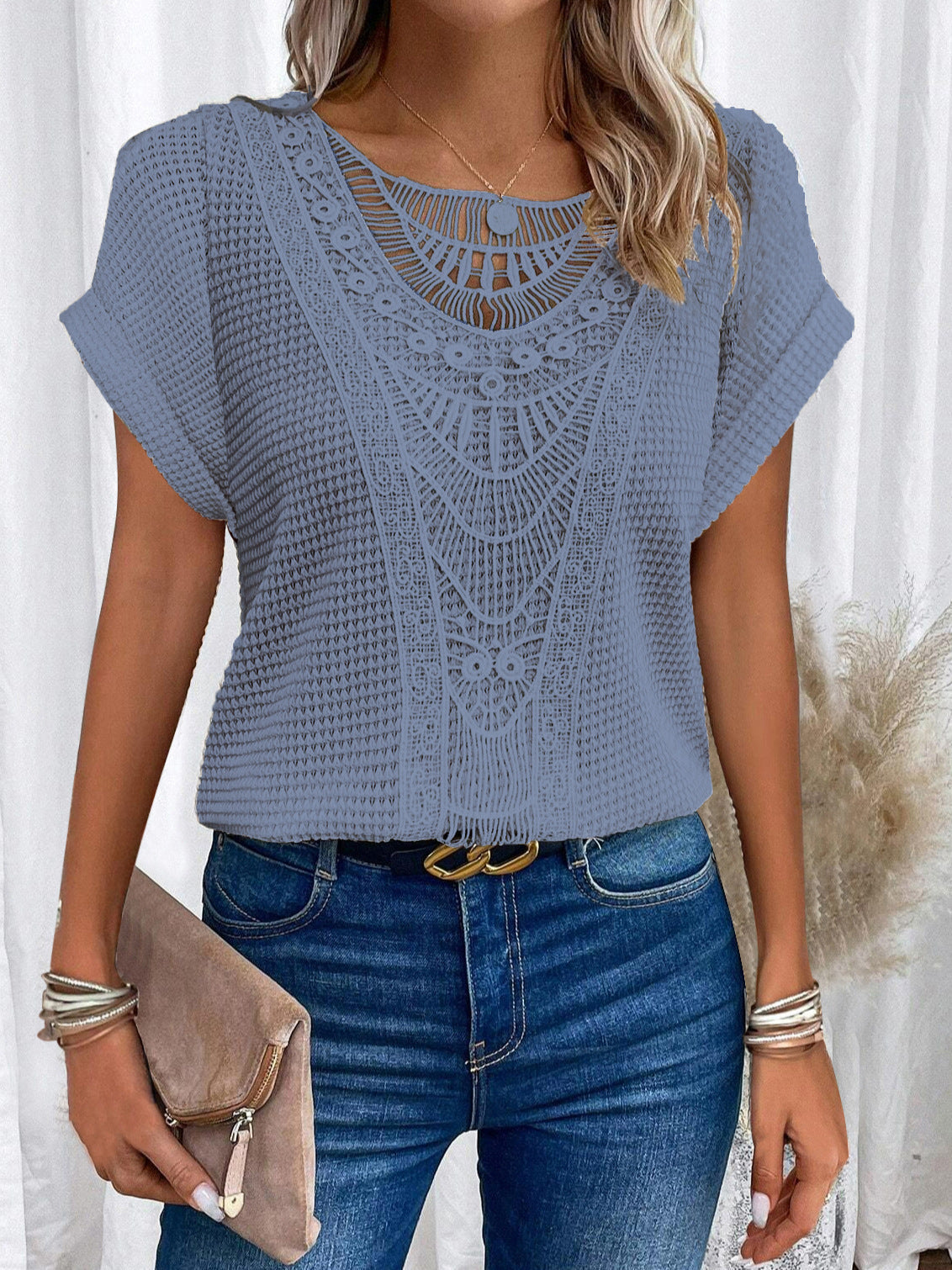 Adele – Hollow Out Short Sleeve T-shirt
