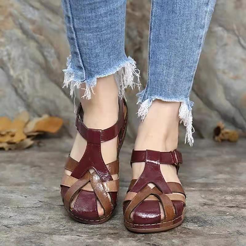 Emma – Waterproof Sandals with Mixed Color Design Wedges