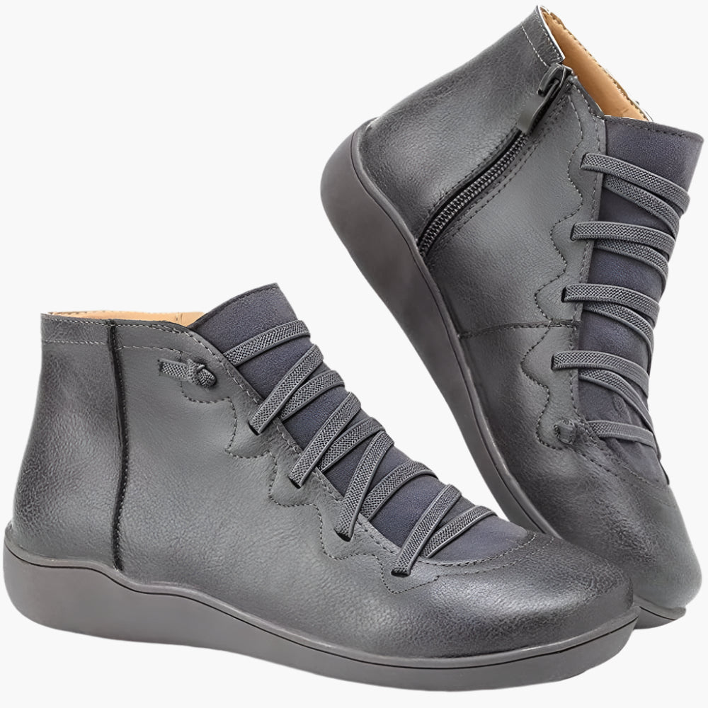 Ladies Ortho Comfort Ankle Boots – Stylish Orthopedic Lace-up Shoes for Daily Use