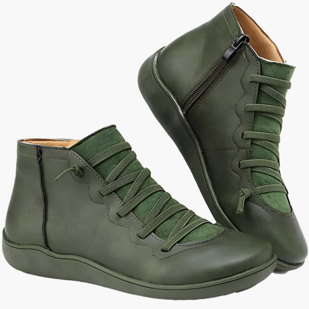 Ladies Ortho Comfort Ankle Boots – Stylish Orthopedic Lace-up Shoes for Daily Use