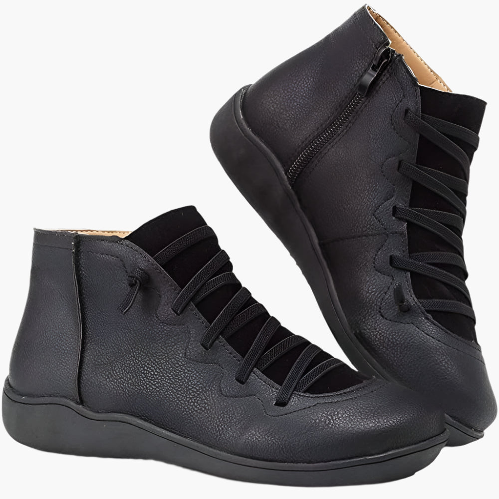 Ladies Ortho Comfort Ankle Boots – Stylish Orthopedic Lace-up Shoes for Daily Use