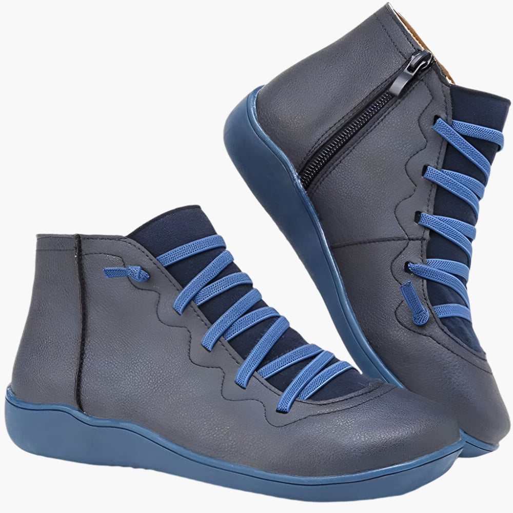 Ladies Ortho Comfort Ankle Boots – Stylish Orthopedic Lace-up Shoes for Daily Use