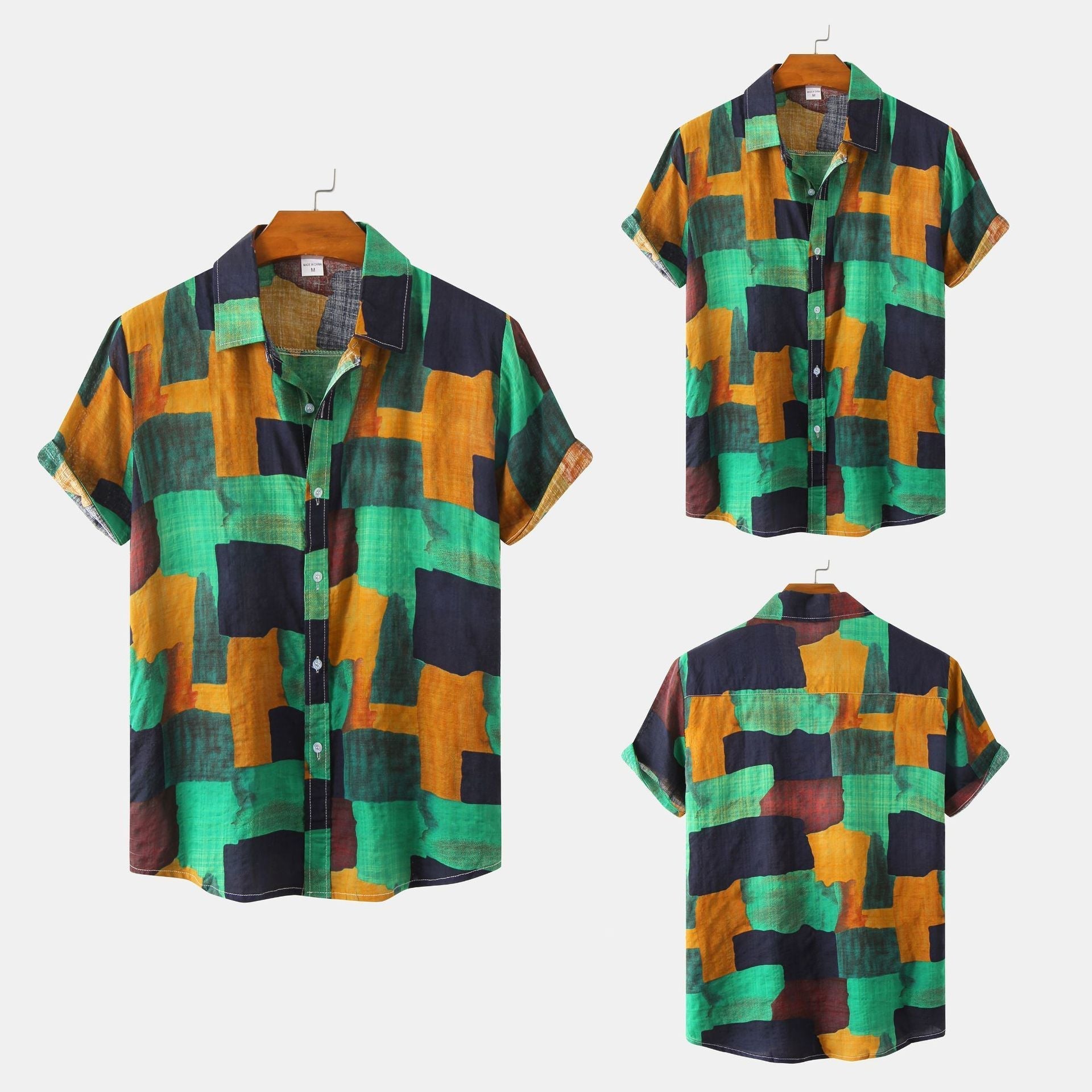 Men's Short Sleeve Shirt with Floral Print – Casual Style for Summer and Vacation
