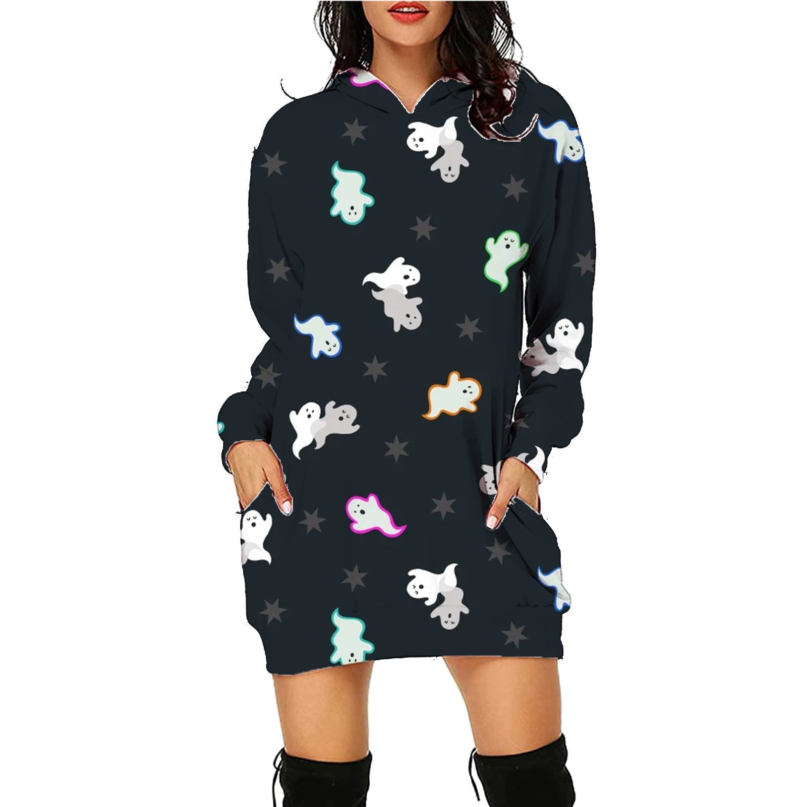 Women's Halloween Hoodie Dress – Comfortable and Stylish Party Dress for Halloween