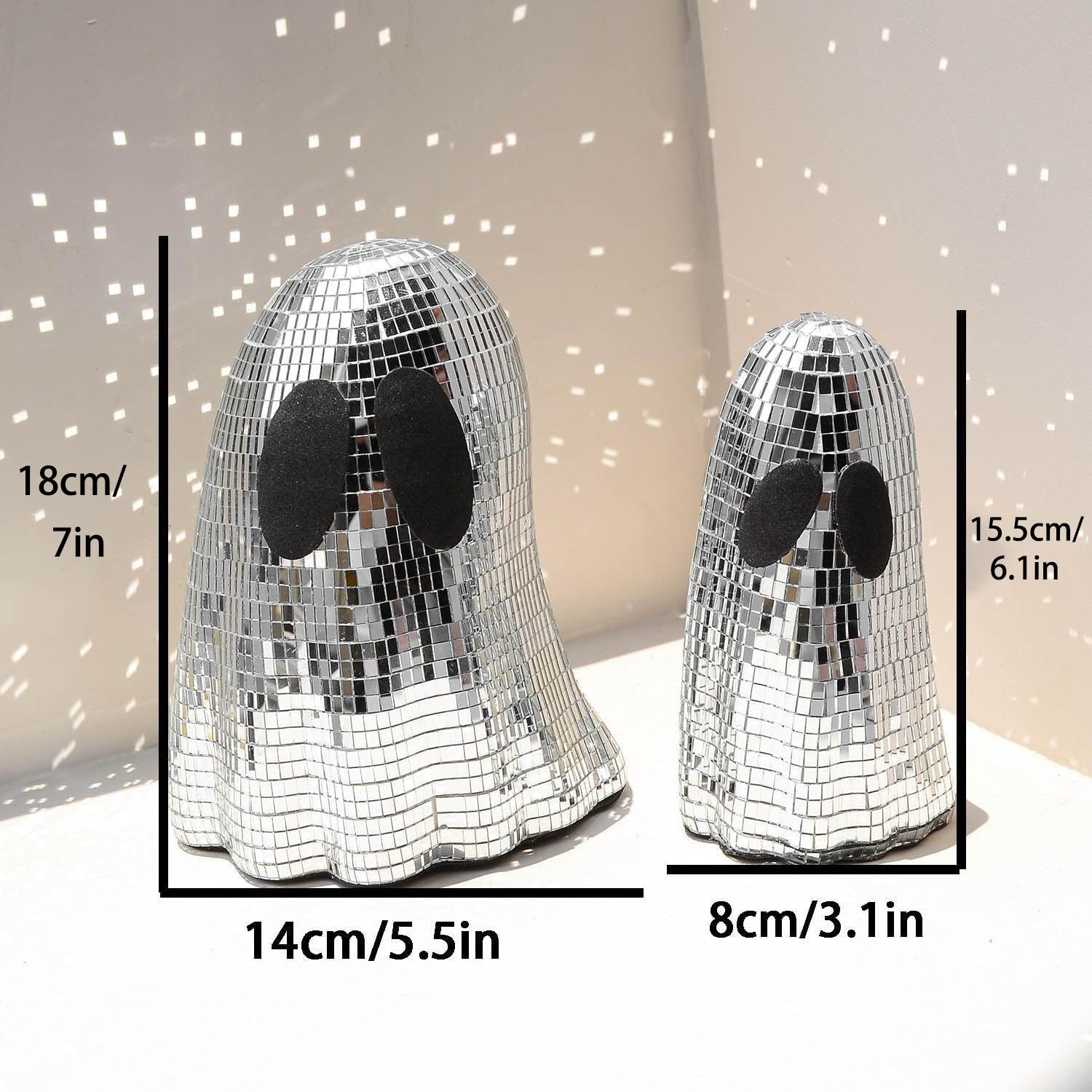 Halloween Spook Disco Decoration Set – Shiny Ghost Figures for Party & Atmospheric Decoration