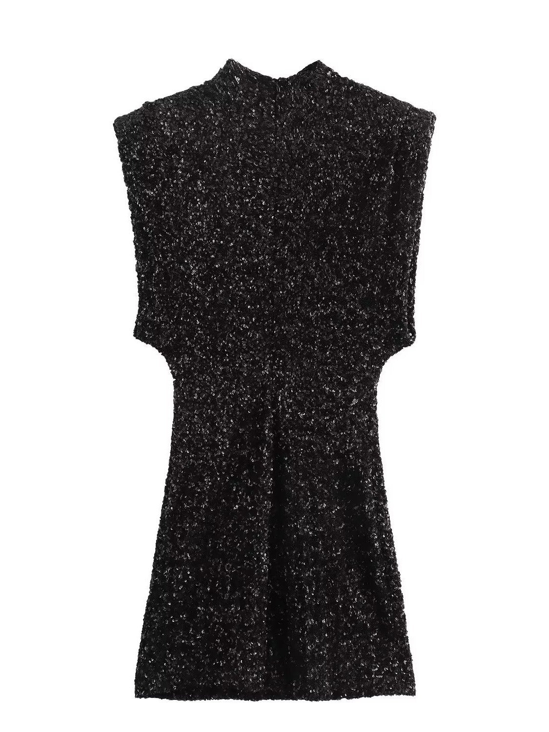 Abigail – Mini Dress with Beads and Shoulder Padding