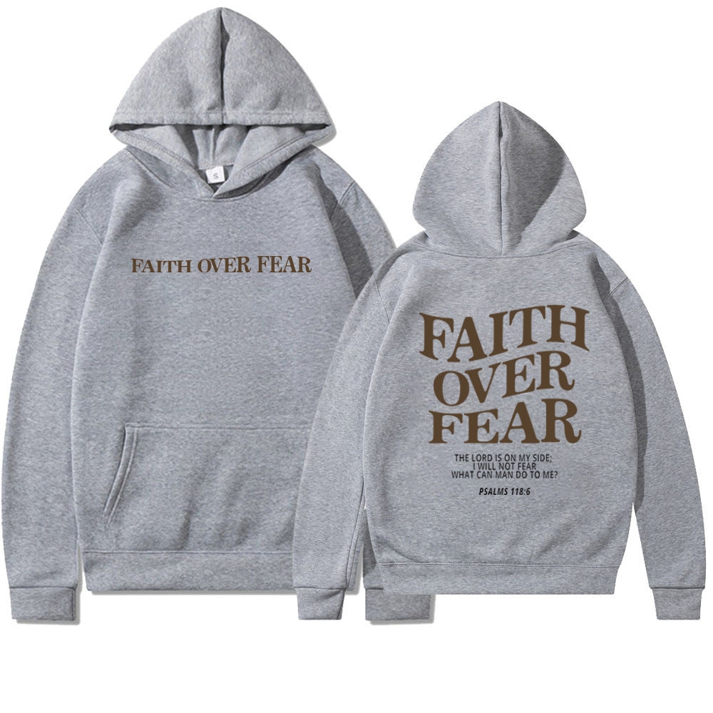 Faith Over Fear unisex hoodie – comfortable casual hoodie with print for men and women