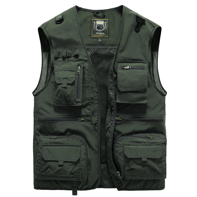 Men's Outdoor Vest with Multiple Pockets for Adventure and Travel