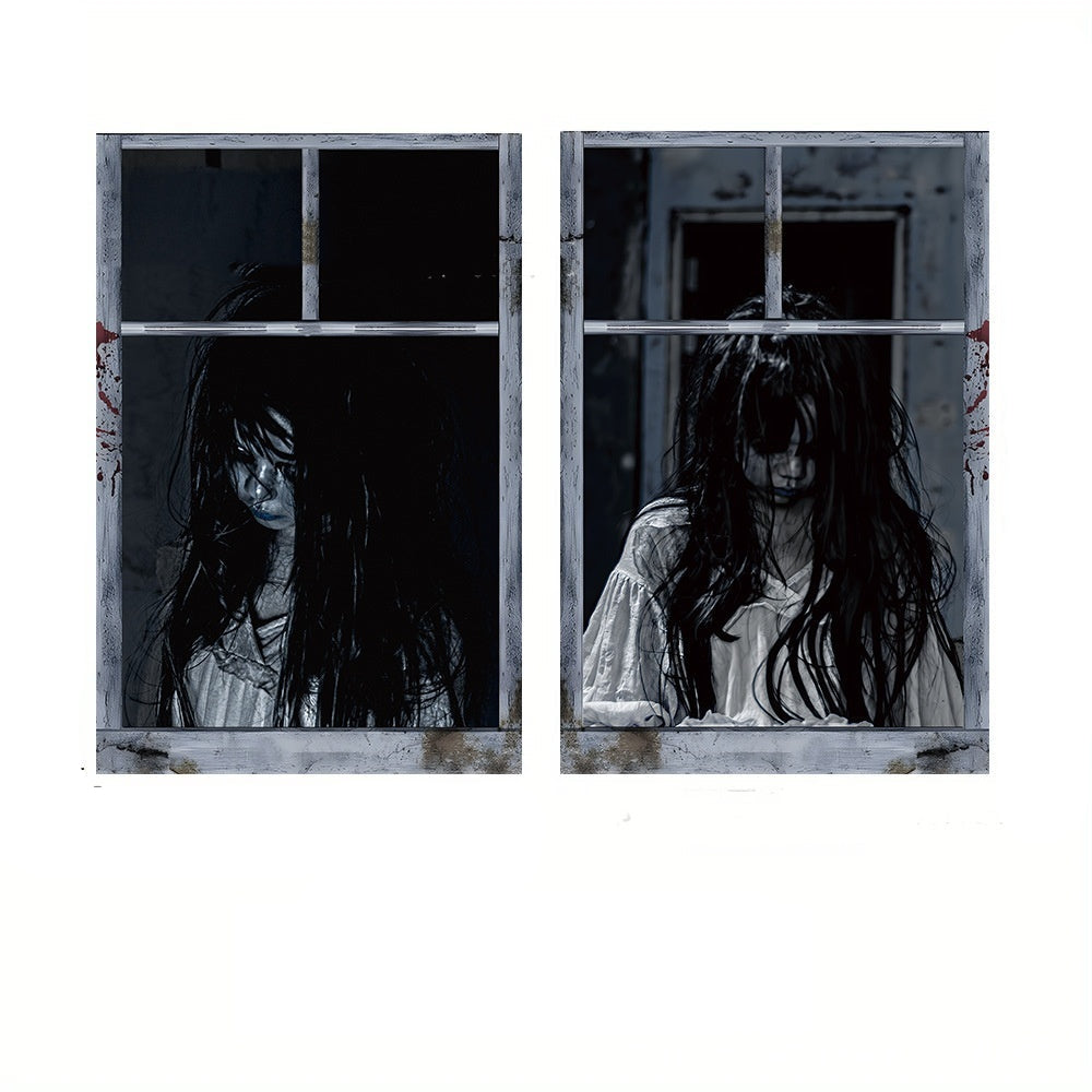 Halloween Window Decoration Spooky Nun – Creepy Decoration for Party & Trick-or-Treat