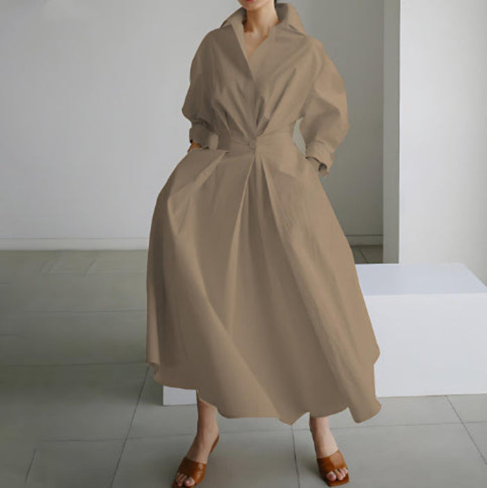 Women's Long Dress with Stylish Print and Elegant Fit