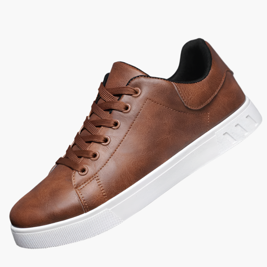 Men's Sneakers - Stylish Elegant Leather Casual Shoes for Daily Use