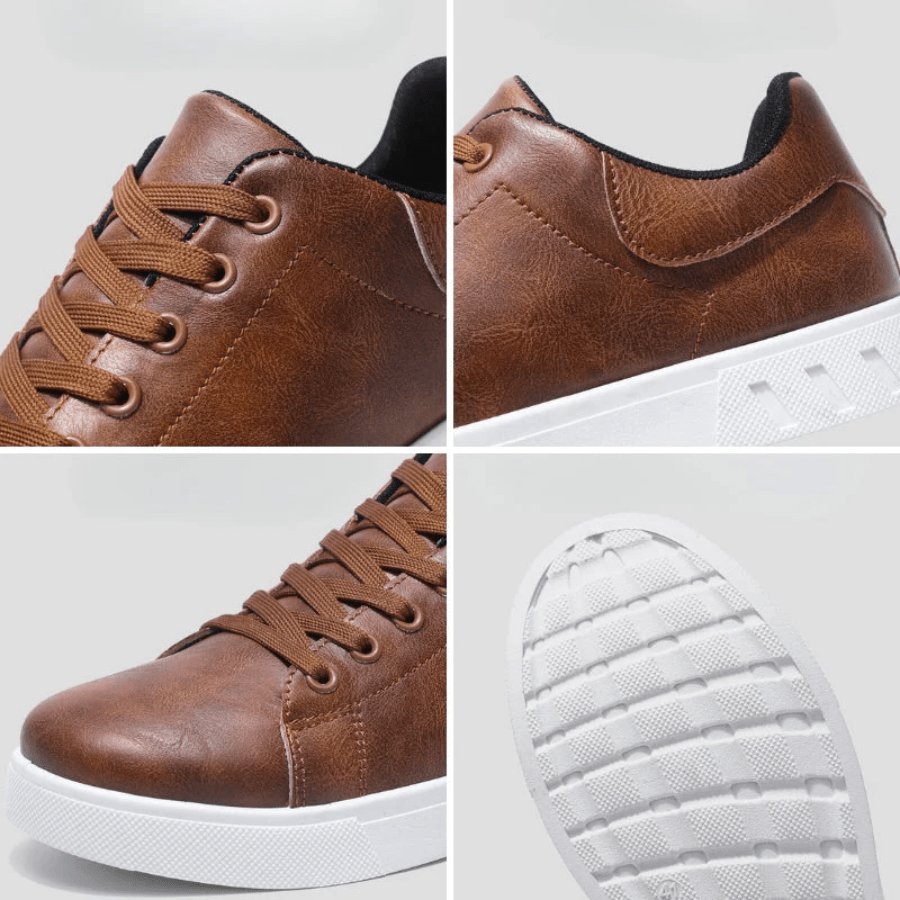 Men's Sneakers - Stylish Elegant Leather Casual Shoes for Daily Use