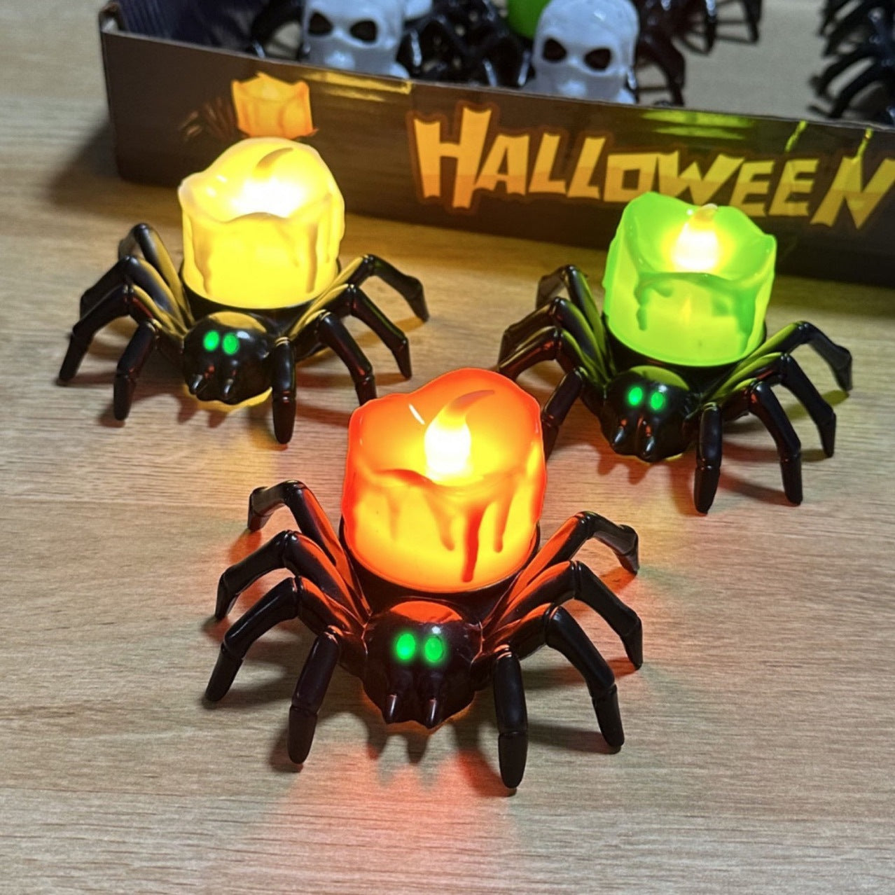 Halloween Spider Candle Lamp – Decoration for Party, Trick-or-Treat & Creepy Atmosphere