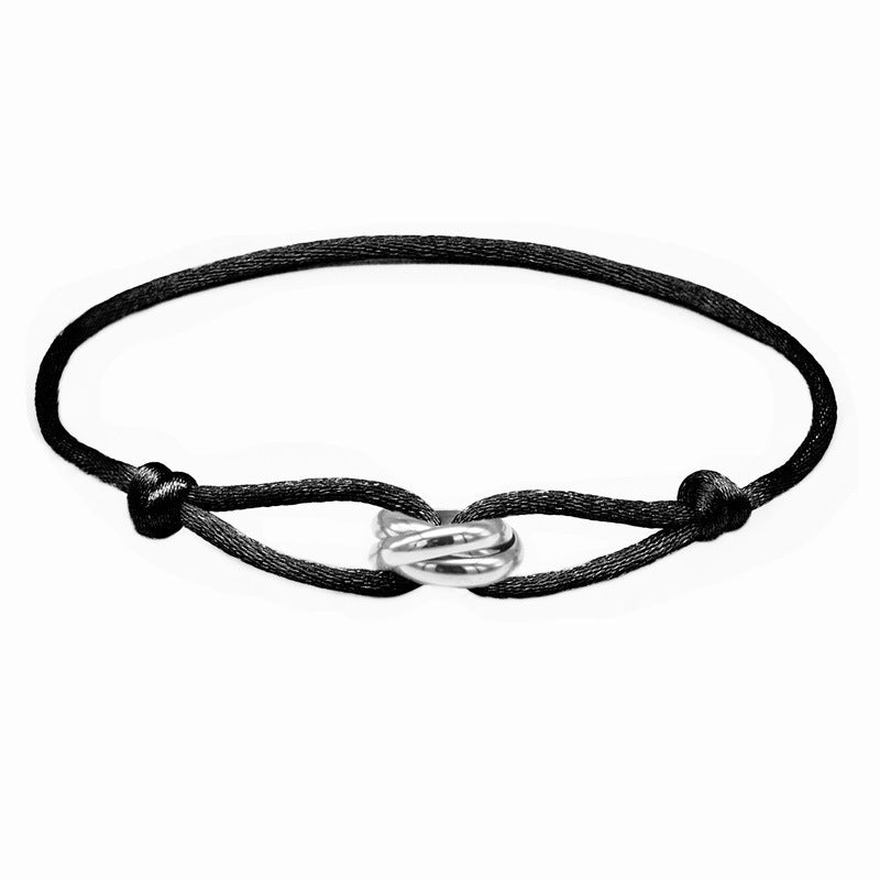 Ladies bracelet with adjustable cord and elegant decorative knot – stylish women's bracelet