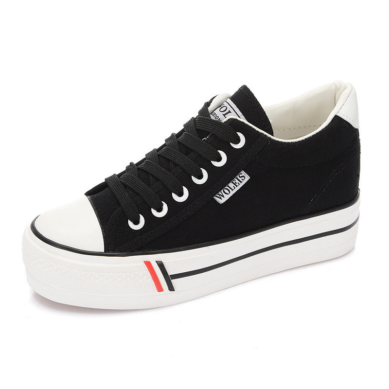 Abigail – Canvas Platform Sneakers in White