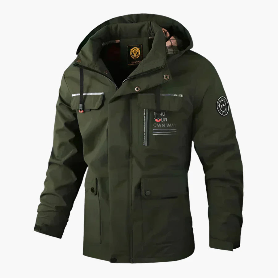 Men's Winter Outdoor Jacket – Windproof & Waterproof – Stylish Muller Jacket with Hood and Practical Pockets