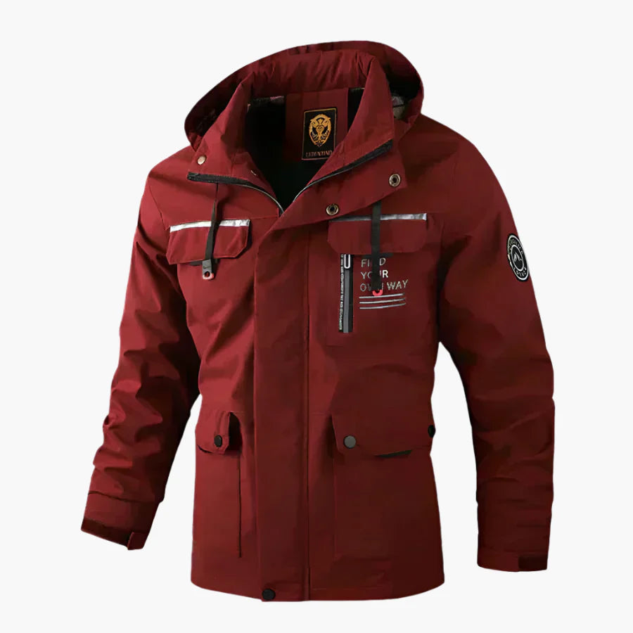 Men's Winter Outdoor Jacket – Windproof & Waterproof – Stylish Muller Jacket with Hood and Practical Pockets